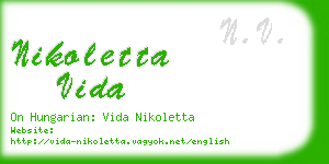 nikoletta vida business card